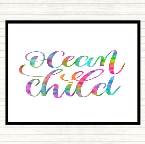 Ocean Child Rainbow Quote Mouse Mat Pad