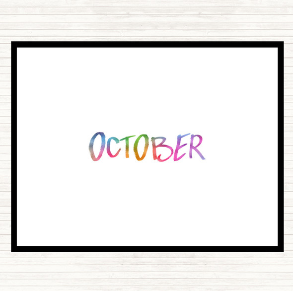 October Rainbow Quote Mouse Mat Pad