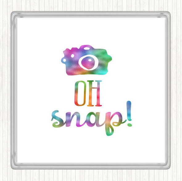 Oh Snap Rainbow Quote Drinks Mat Coaster