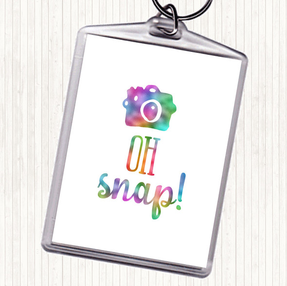 Oh Snap Rainbow Quote Bag Tag Keychain Keyring