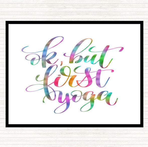 Ok But First Yoga Rainbow Quote Mouse Mat Pad