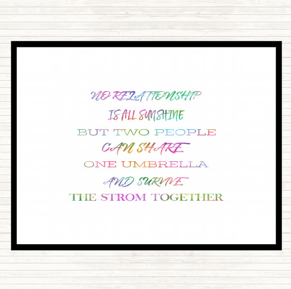 One Umbrella Rainbow Quote Dinner Table Placemat