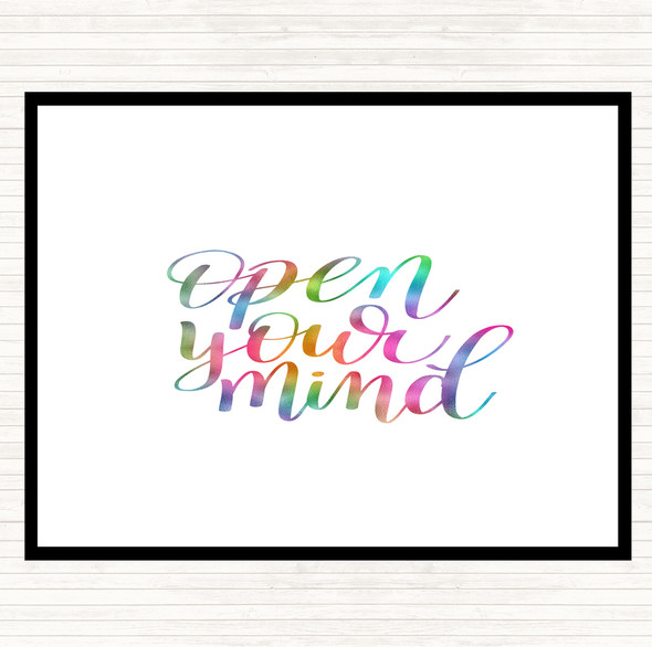 Open Mind Rainbow Quote Dinner Table Placemat