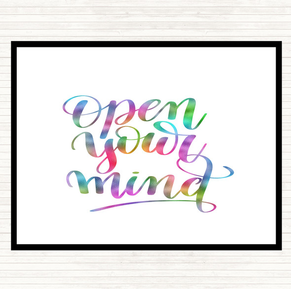 Open Your Mind Rainbow Quote Mouse Mat Pad