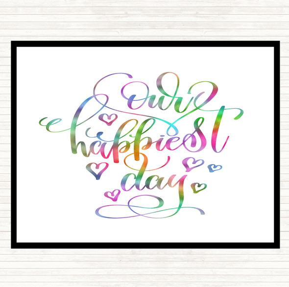 Our Happiest Day Rainbow Quote Dinner Table Placemat