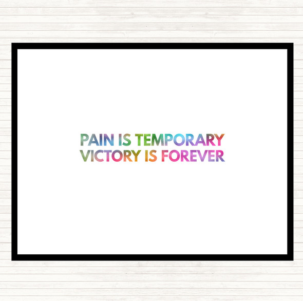 Pain Is Temporary Rainbow Quote Mouse Mat Pad