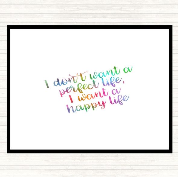 Perfect Life Rainbow Quote Dinner Table Placemat