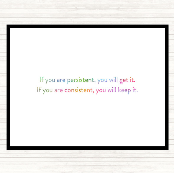 Persistence Will Get It Rainbow Quote Dinner Table Placemat