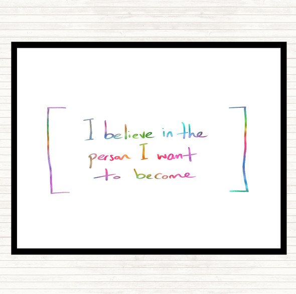 Person I Want To Become Rainbow Quote Mouse Mat Pad
