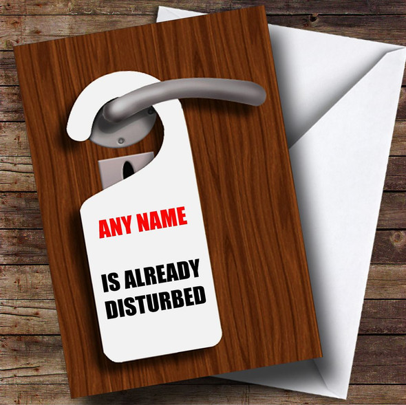 Funny Do Not Disturb Personalised Birthday Card