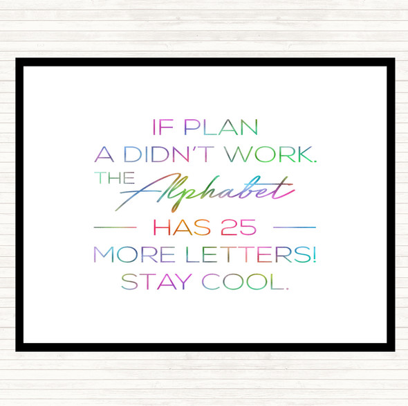 Plan A Rainbow Quote Mouse Mat Pad