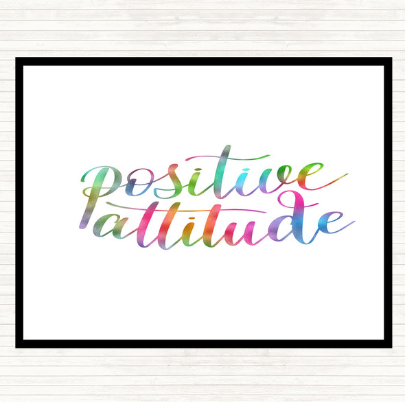 Positive Attitude Rainbow Quote Dinner Table Placemat