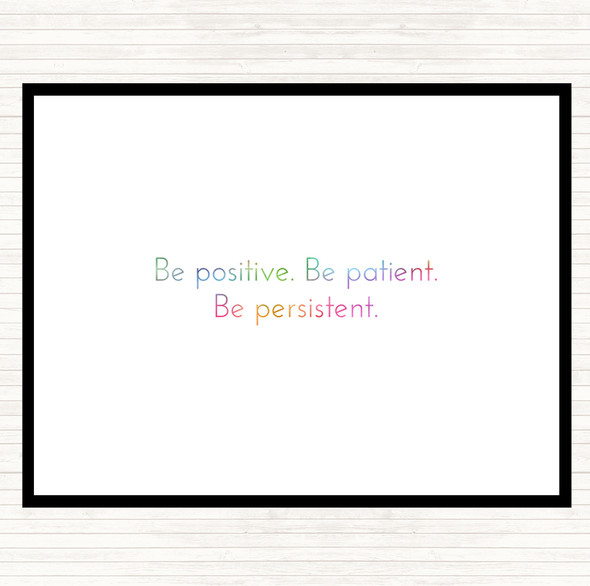 Positive Patient Persistent Rainbow Quote Mouse Mat Pad