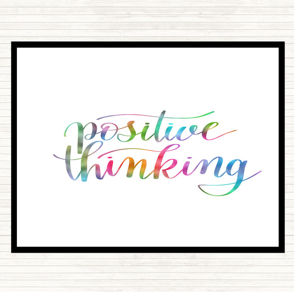 Positive Thinking Rainbow Quote Dinner Table Placemat