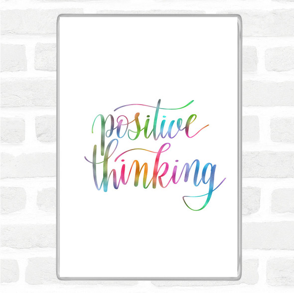 Positive Thinking Rainbow Quote Jumbo Fridge Magnet