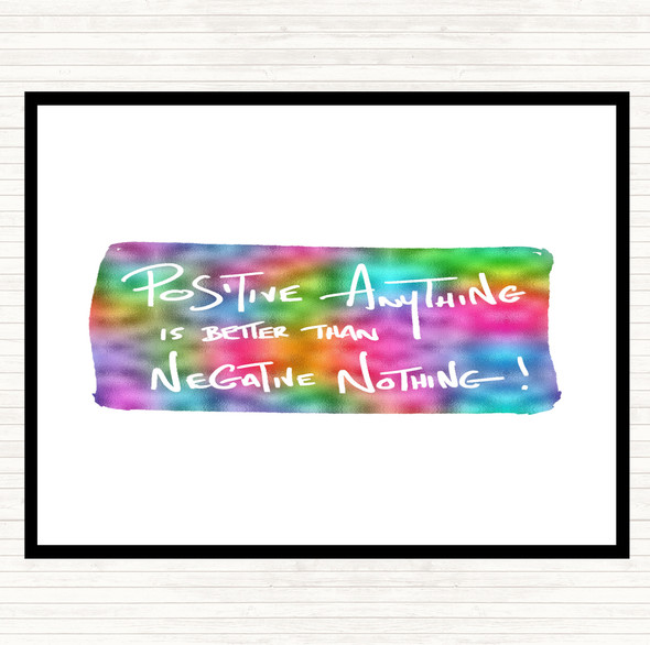Positive Anything Rainbow Quote Mouse Mat Pad