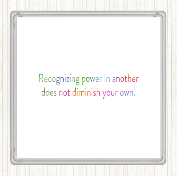 Power In Another Rainbow Quote Drinks Mat Coaster