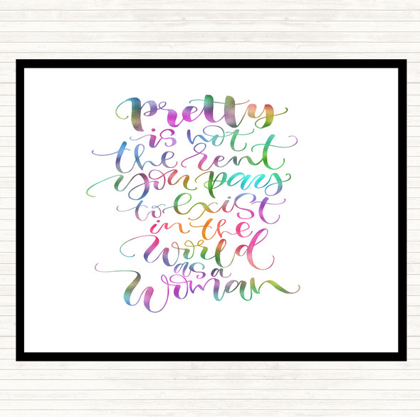 Pretty Woman Rainbow Quote Dinner Table Placemat