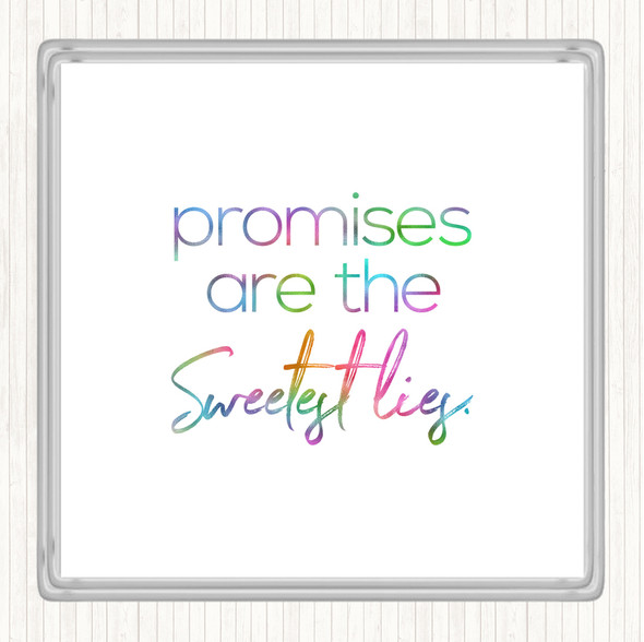 Promises Rainbow Quote Drinks Mat Coaster