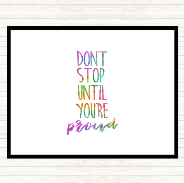 Proud Rainbow Quote Dinner Table Placemat