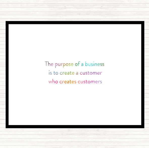 Purpose Of A Business Rainbow Quote Dinner Table Placemat
