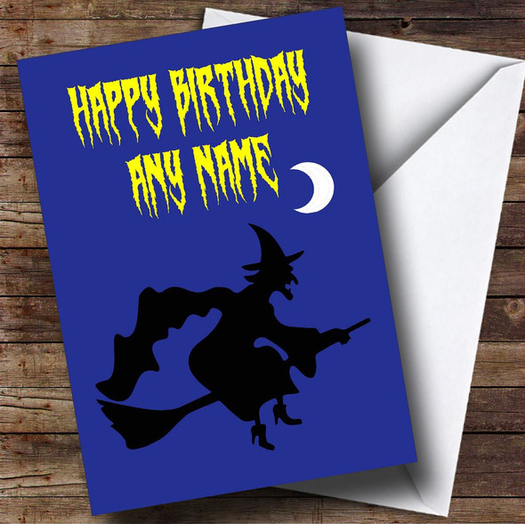 Witch Silhouette Personalised Birthday Card