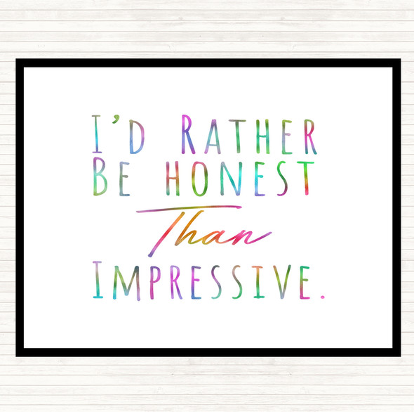 Rather Be Honest Rainbow Quote Dinner Table Placemat