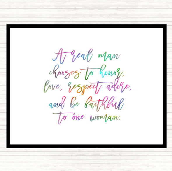 Real Man Rainbow Quote Dinner Table Placemat