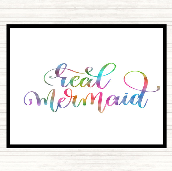Real Mermaid Rainbow Quote Dinner Table Placemat