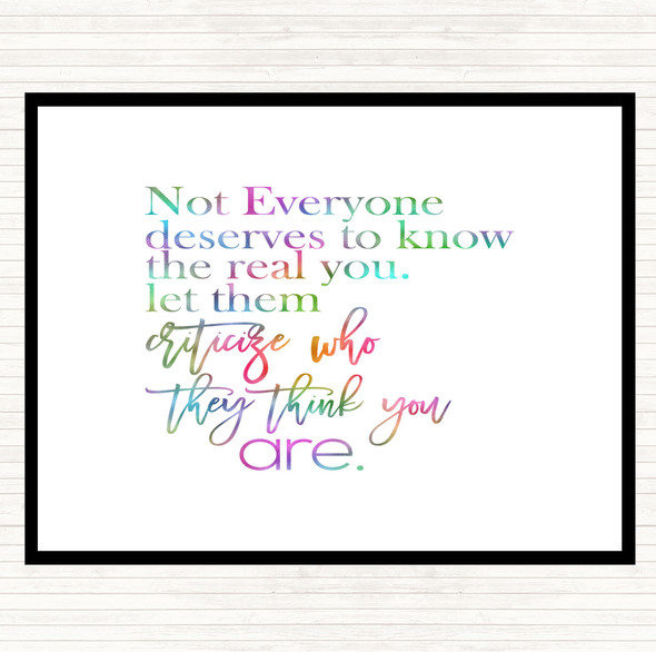 Real You Rainbow Quote Mouse Mat Pad