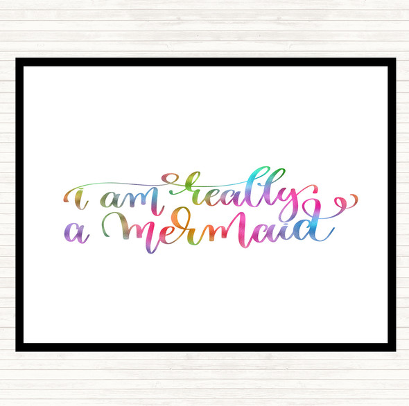 Really A Mermaid Rainbow Quote Mouse Mat Pad