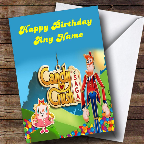 Funny Candy Crush Saga Personalised Birthday Card