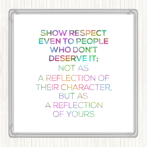 Reflection Of Yours Rainbow Quote Drinks Mat Coaster