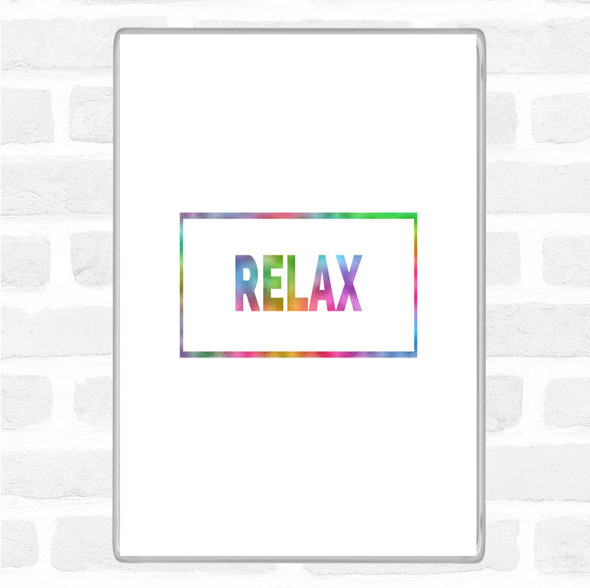 Relax Boxed Rainbow Quote Jumbo Fridge Magnet