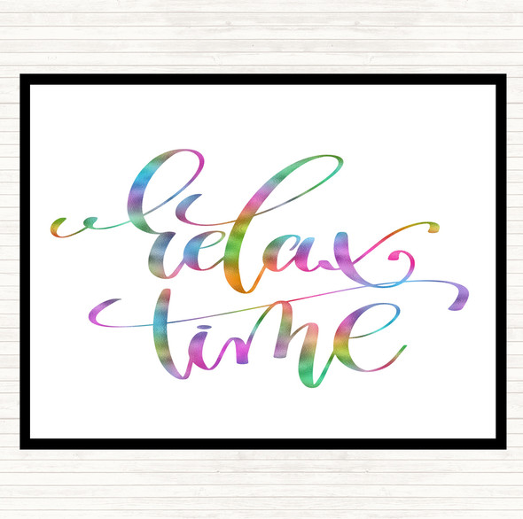 Relax Time Rainbow Quote Mouse Mat Pad