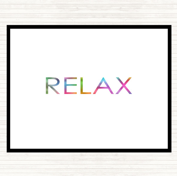 Relax Rainbow Quote Mouse Mat Pad