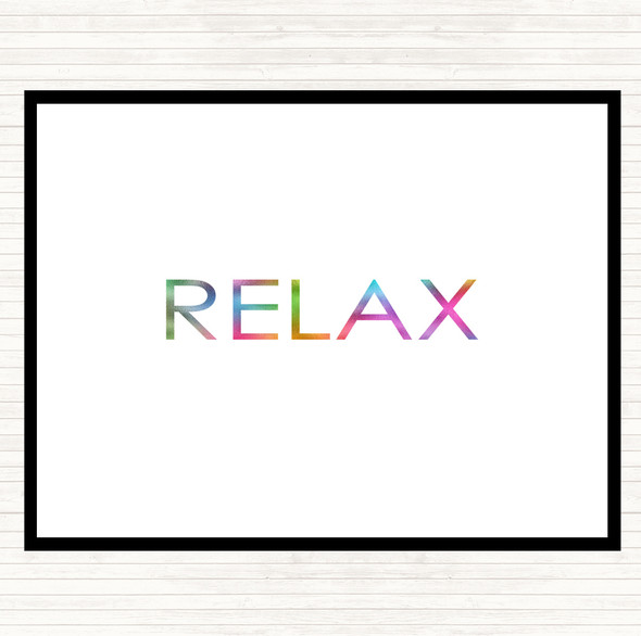 Relax Rainbow Quote Dinner Table Placemat