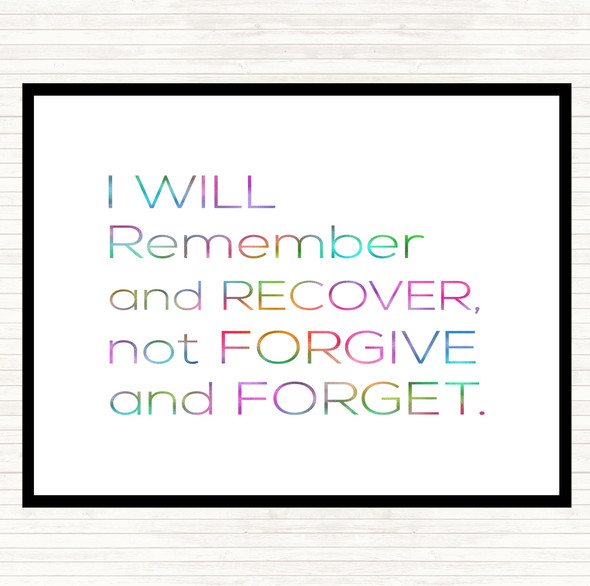 Remember And Recover Rainbow Quote Mouse Mat Pad