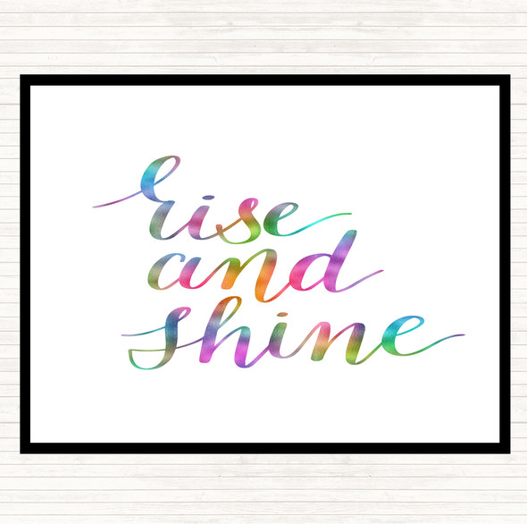 Rise And Shine Rainbow Quote Dinner Table Placemat