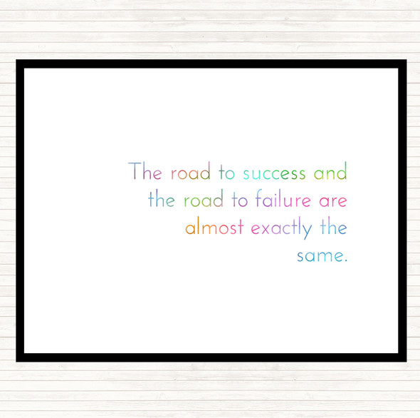 Road To Success Rainbow Quote Mouse Mat Pad