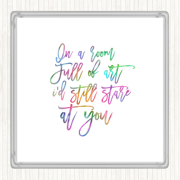 Room Full Of Art Rainbow Quote Drinks Mat Coaster