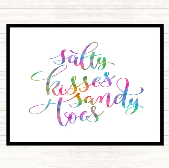 Salty Kisses Sandy Toes Rainbow Quote Dinner Table Placemat
