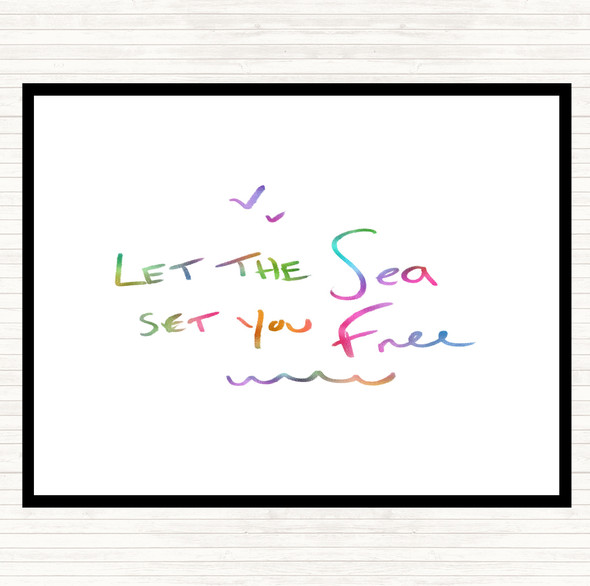 Sea Set Free Rainbow Quote Dinner Table Placemat