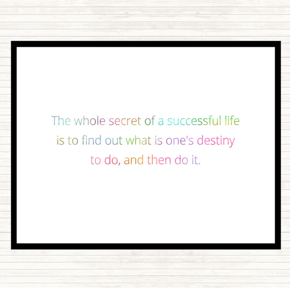 Secret Of Successful Life Rainbow Quote Dinner Table Placemat