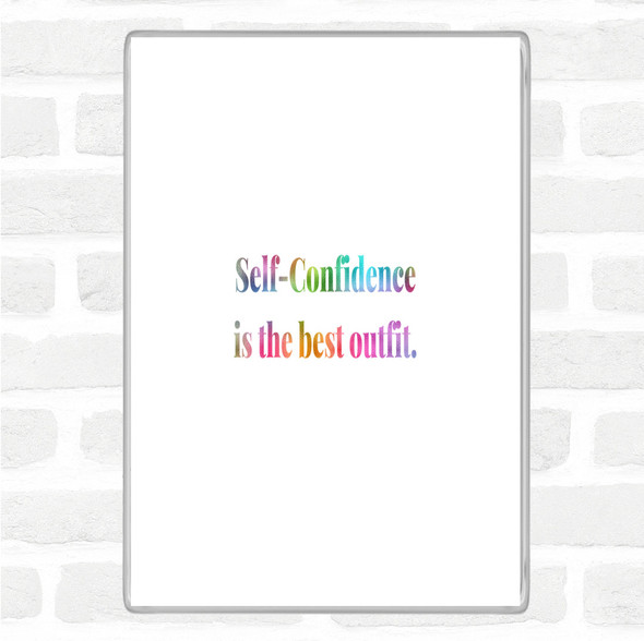 Self Confidence Rainbow Quote Jumbo Fridge Magnet