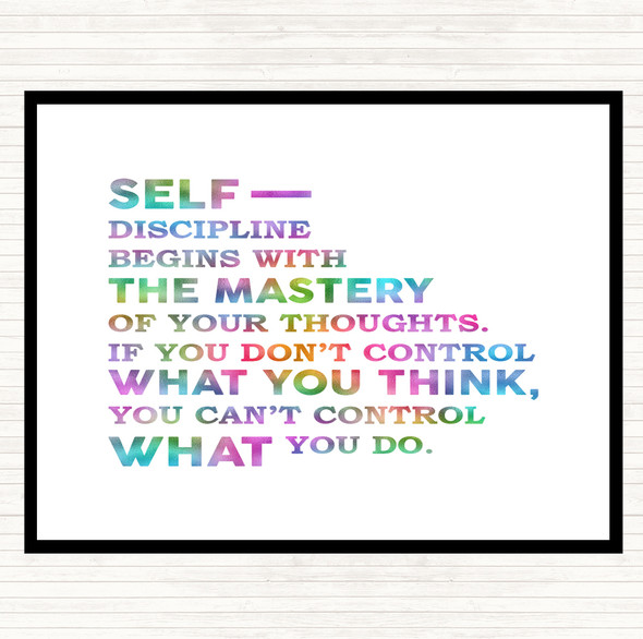 Self Discipline Rainbow Quote Dinner Table Placemat