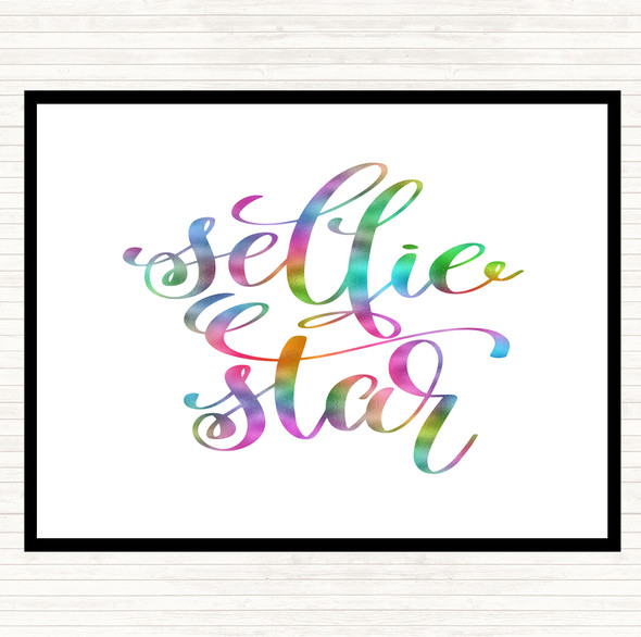 Selfie Star Rainbow Quote Mouse Mat Pad