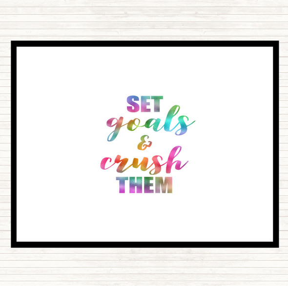 Set Goals Rainbow Quote Mouse Mat Pad