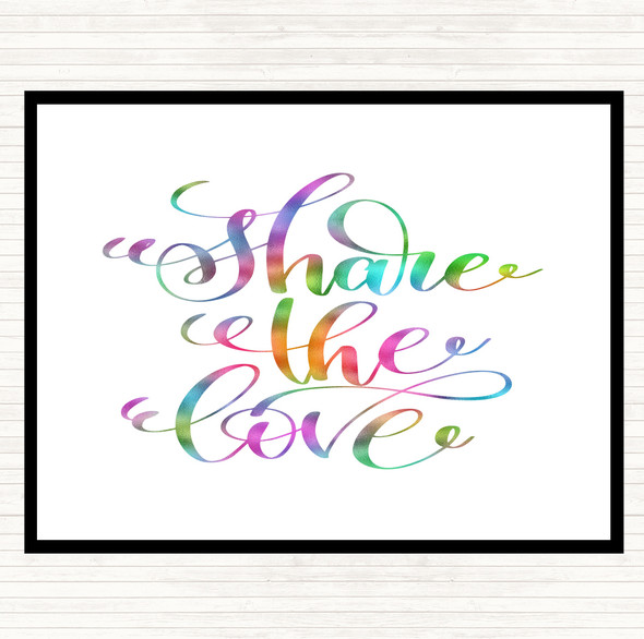 Share The Love Rainbow Quote Dinner Table Placemat