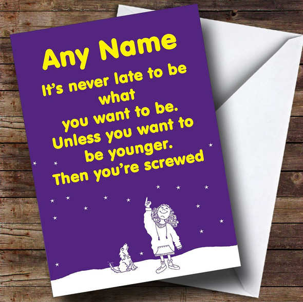 Funny Wish To Be Younger Personalised Birthday Card